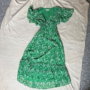 Sophie Max Green Floral Midi Dress